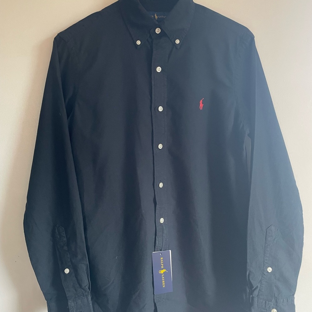 Ralph Lauren Men's Black Shirt, Classic Fit.